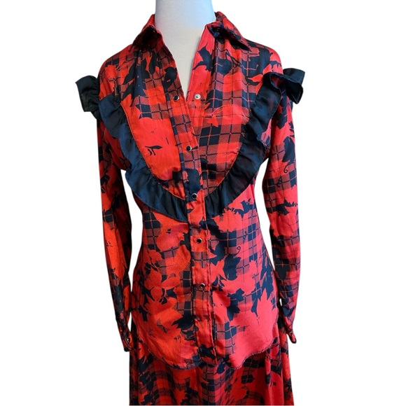 Vintage Miss Rodeo America Red and Black Blouse and Skirt size 7/8 - Picture 5 of 15